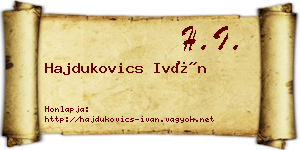 Hajdukovics Iván névjegykártya