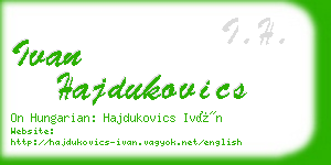 ivan hajdukovics business card